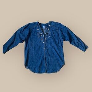 Vintage bingo bingo Button Down Shirt with embroidery